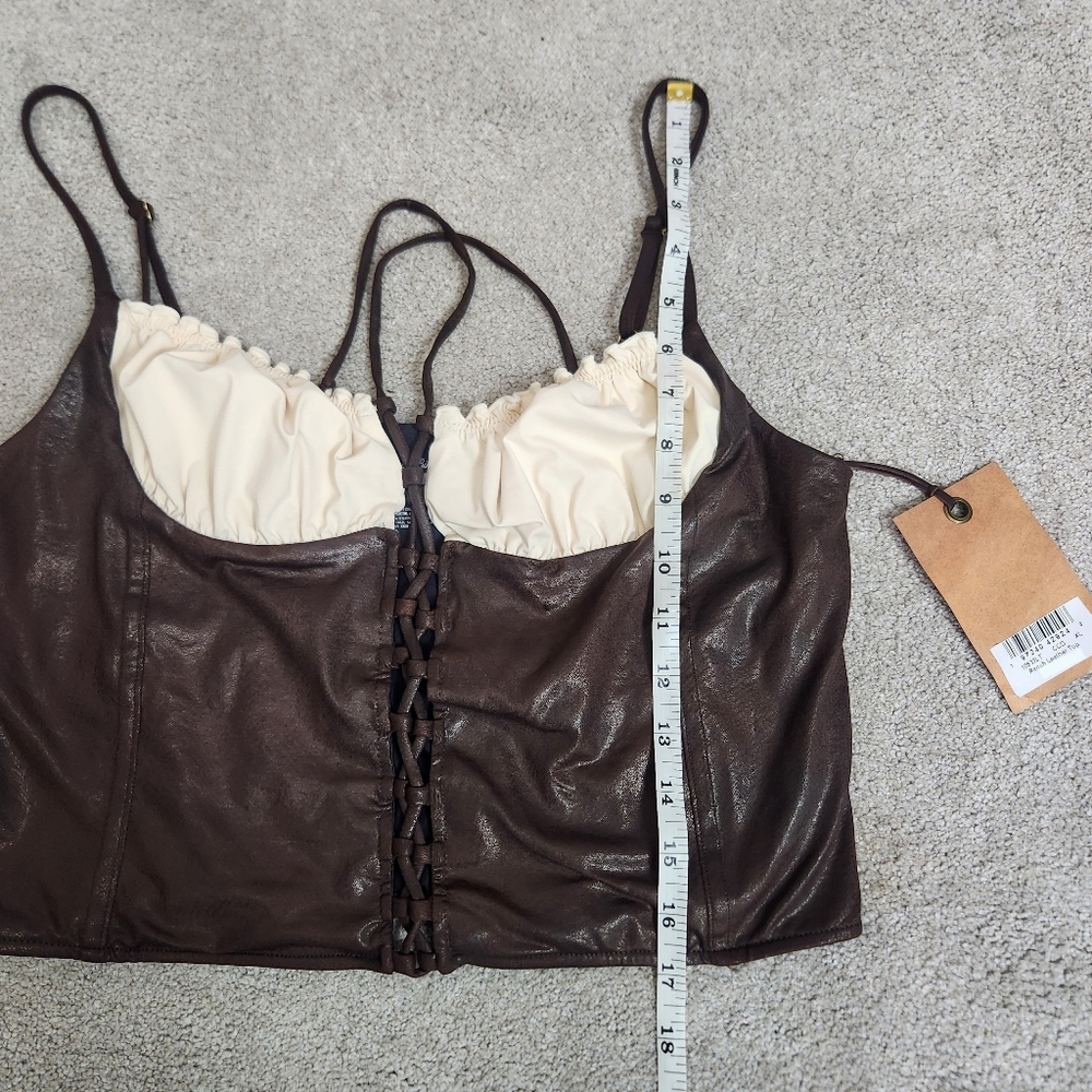 New Frankies Bikinis X Bella Hadid Ranch Corset Top Bikini Stretchy Size XL - Picture 9 of 13